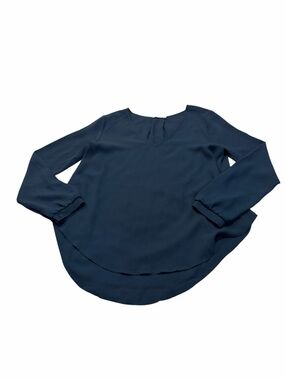 LUSH navy long sleeve blouse